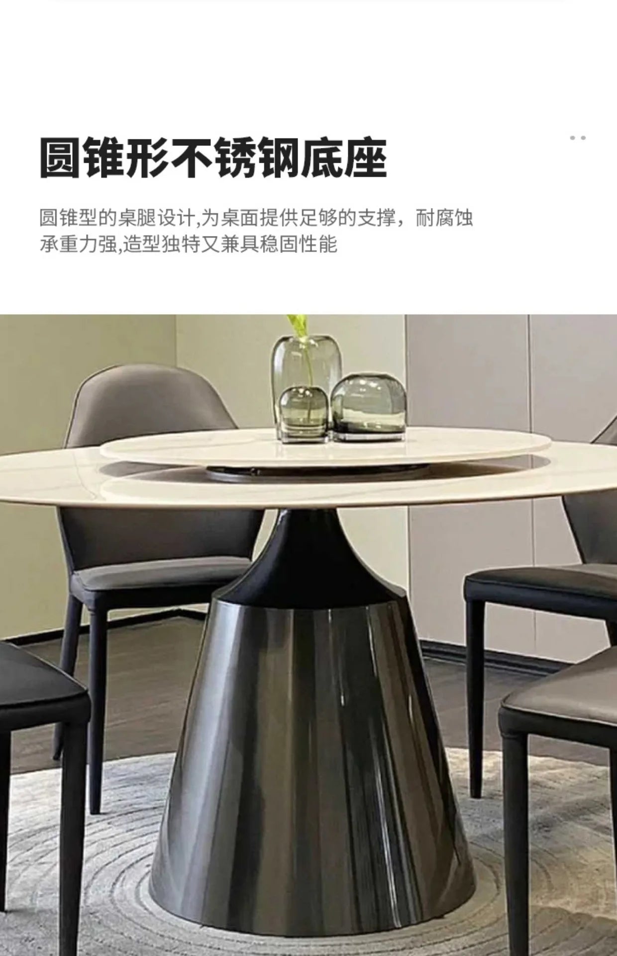 Luxury Slate Dining Tables Nordic Round Modern Metal Bedside Table Design Design Juegos De Comedor Kitchen Furniture HD50CZ