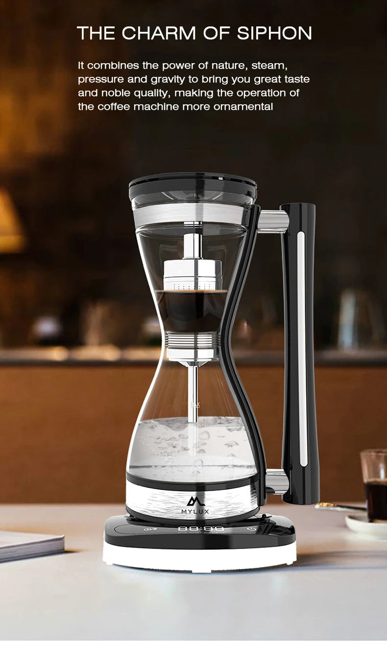 High-End Light Luxury Siphon Coffee Pot Office Home Small Automatic Coffee Pot Matching Base Coffee Utensils