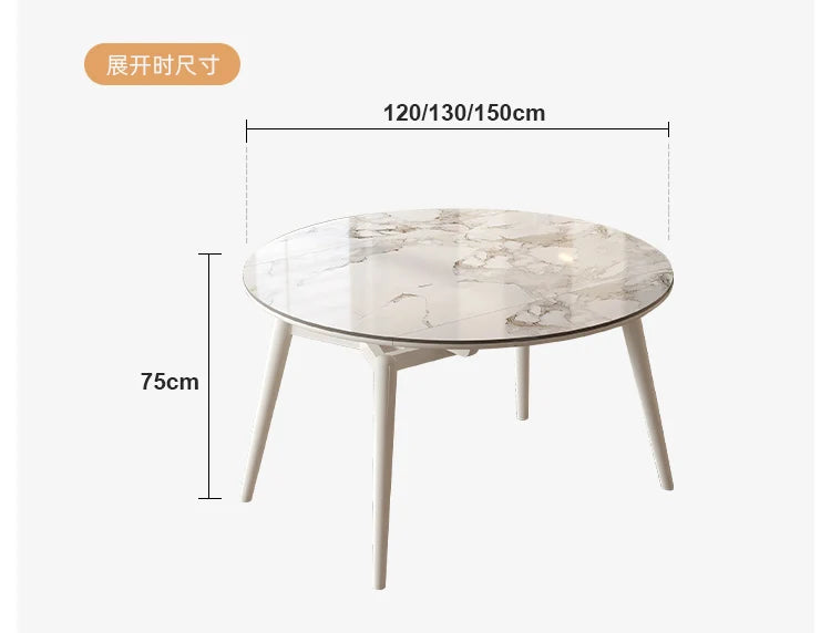 Design Slate Kitchen Tables Luxury Round Extendable Simple Dining Table Nordic Retro Tavoli Da Pranzo Small Furniture HD50CZ