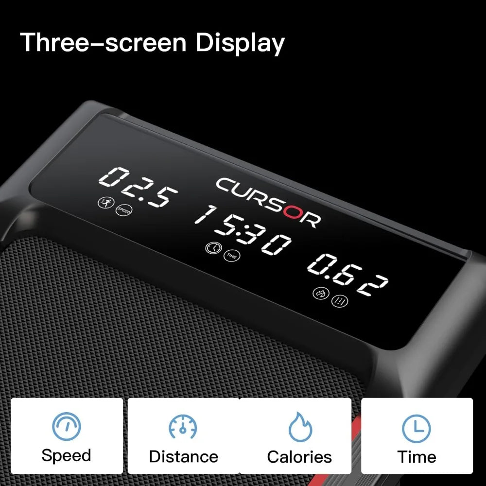 Under-Table Treadmill with Full Screen Display for Small Walking Pad for Families, 2.5 HP Silent Brushless, 265 lbs Capacity ...