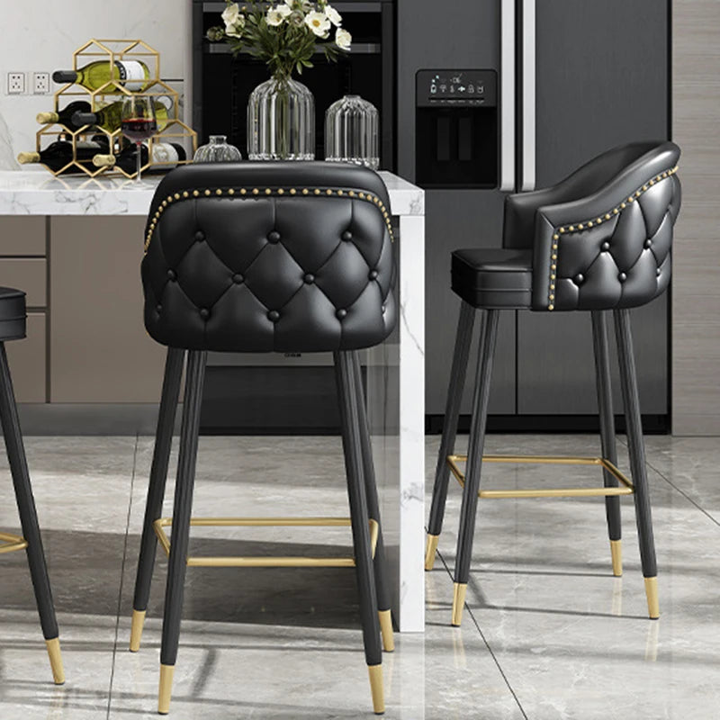 Armchair Salon Bar Stools Luxury Cafe Designer Home Nordic Chair Banks Manicure Banquet Cadeiras De Jantar Bar Furniture TD50DC