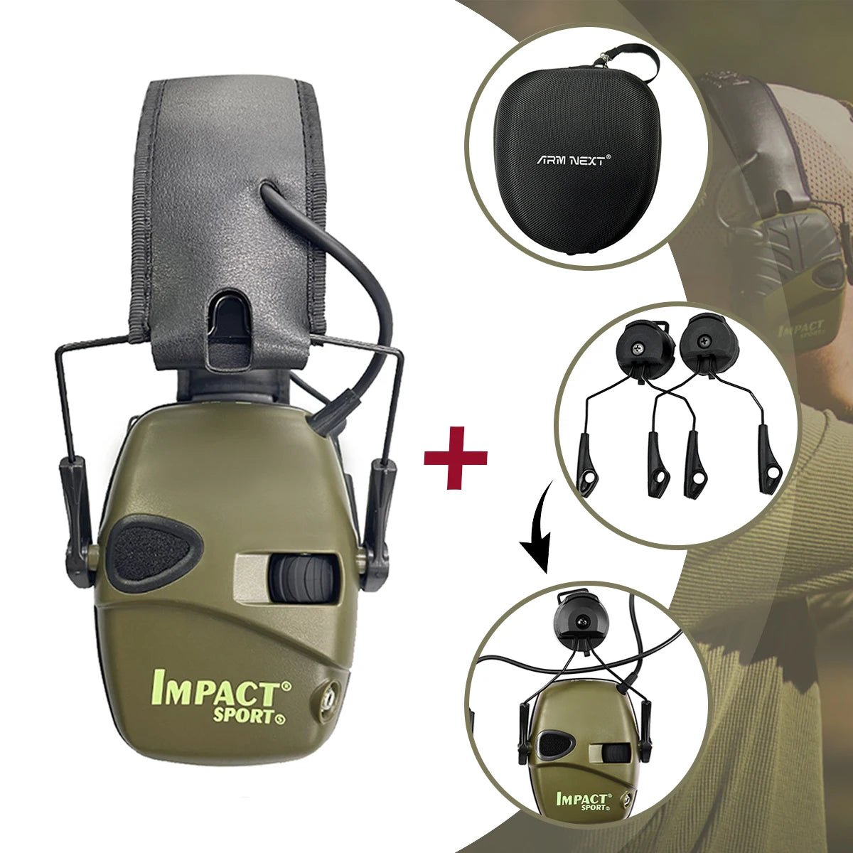 Impact Sport Electronic Shooting Earmuff Bracket Headset Anti-noise Ear Protector Sound Amplification Tactical Hear Protector