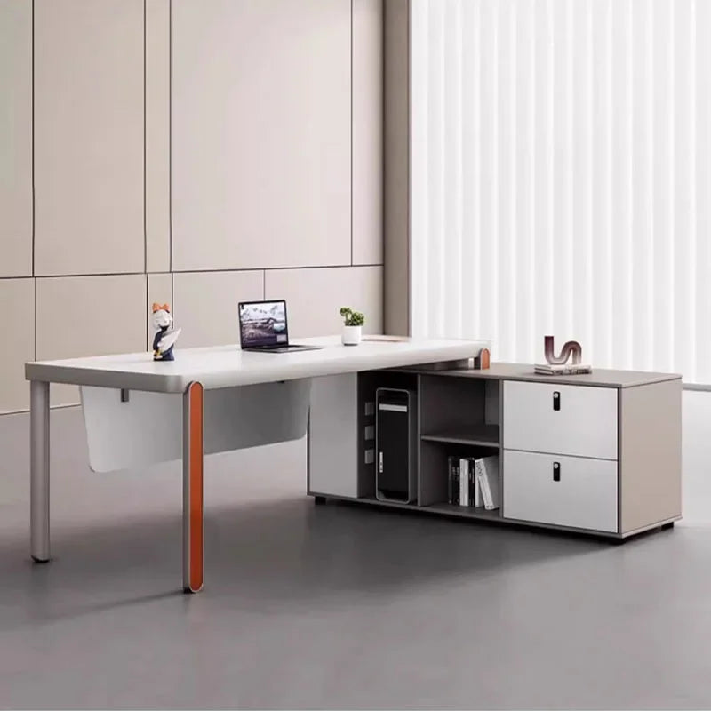 Study Long Office Desk Luxury Floor Organizers Supplies Computer Desks L Shaped Modern Mesa De Escritorio Theater Furnitures