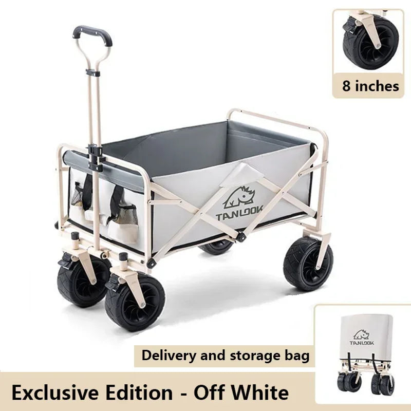 Outdoor multifunctional adjustable cart 180L large capacity foldable outdoor camping cart beach handle picnic cart