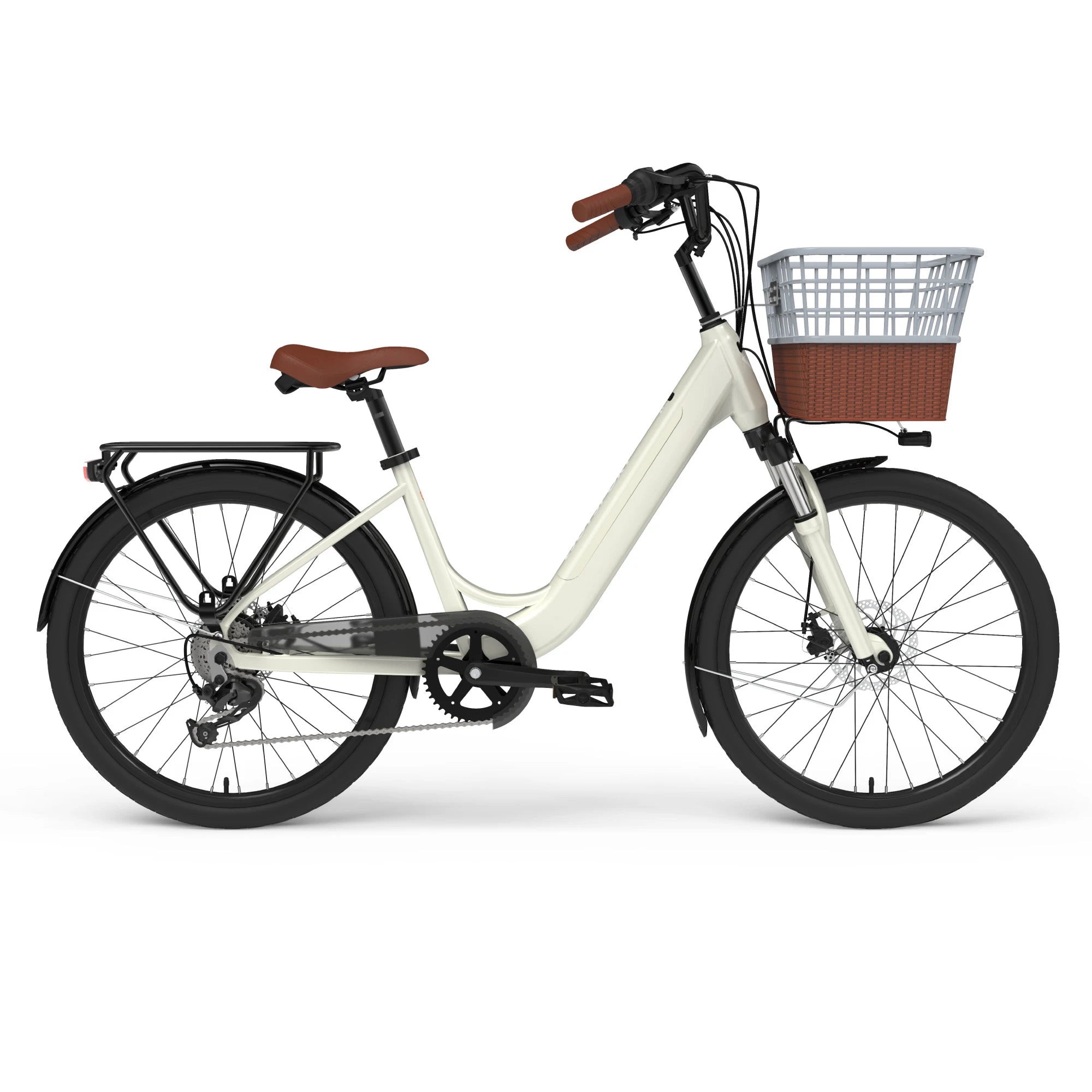 24 inch urban electric bicycle princess ebike lightweight swan frame 36V250W electric assisted bicycle 7-speed ebike