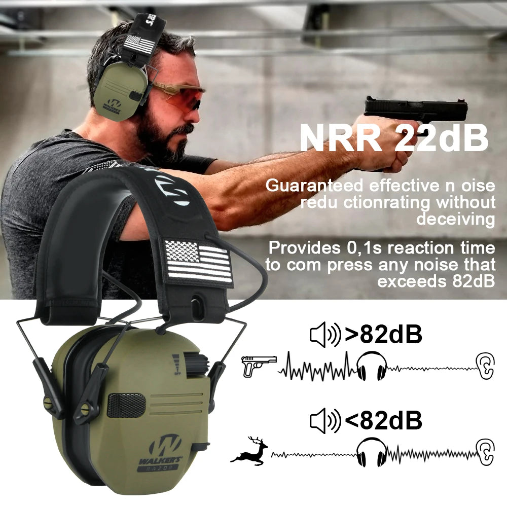 Original Tactical Electronic Shooting Earmuff Outdoor Sports Anti-noise Headset Impact Sound Amplification Hearing