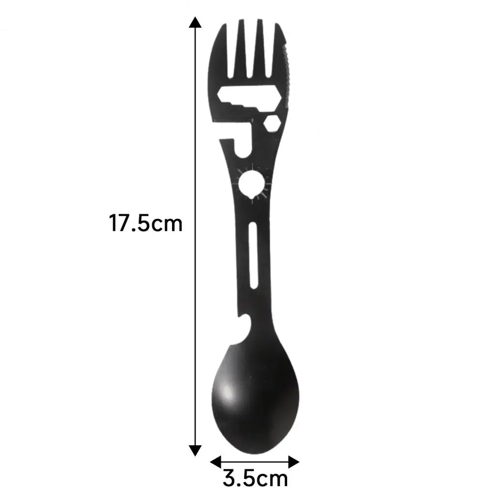 Outdoor Fork Spoon Tableware Multifunctional Lightweight Utility Spoon Picnic Bottle Opener Camping Survival Tool