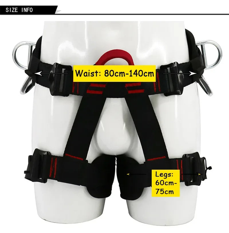 Safety Climbing Belt 25KN for Outdoor Rock Climbing Expand Training Half Body Harness Protective Supplies, Survival Equipment