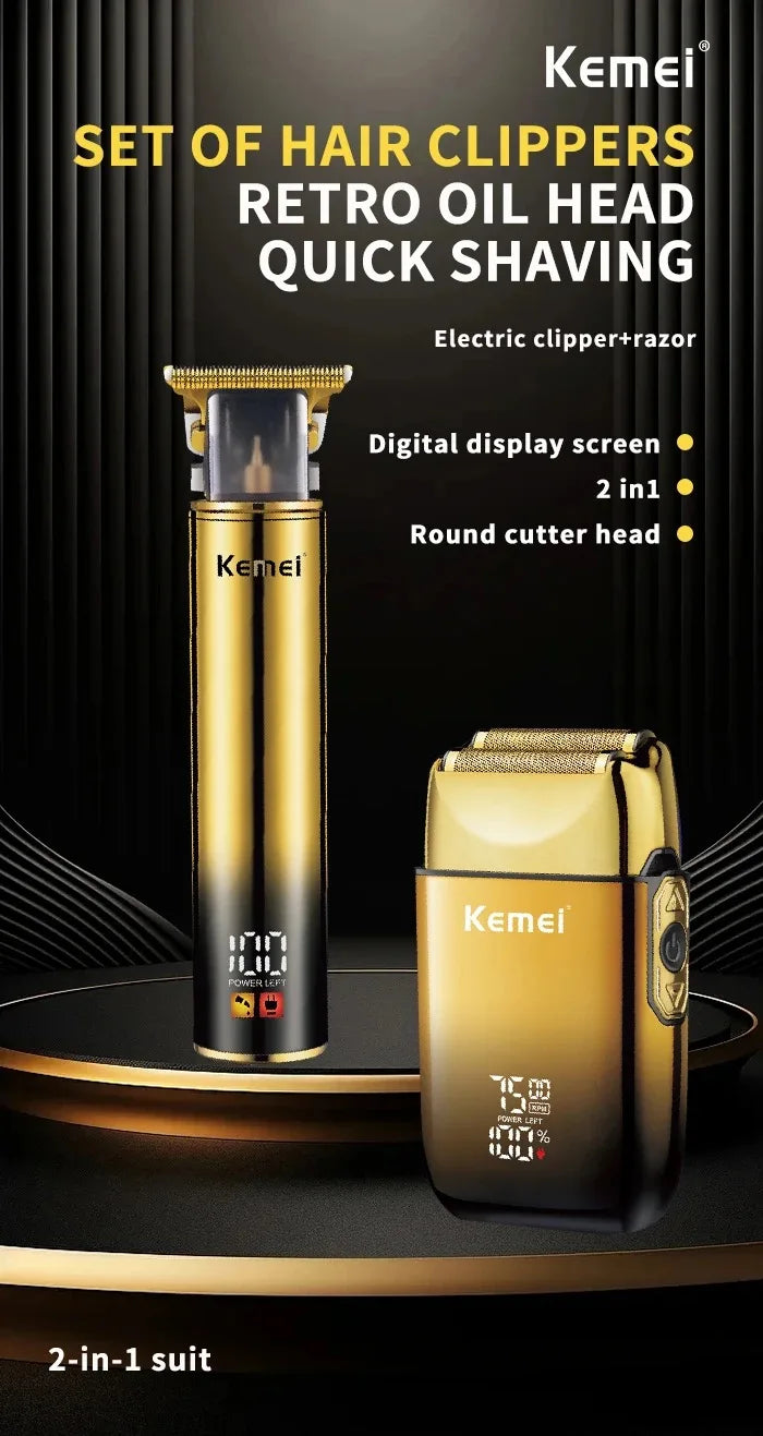 Kemei Hair Trimmer Electric Razor Foil Shavers Professional Beard Trimmer for Men Grooming Kit Barber Clippers Haircut Machine