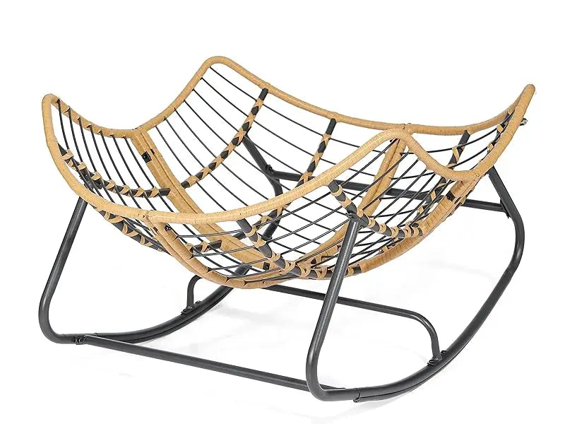 Outdoor Rocking Chair, with A Load Capacity of Up To 450 Pounds, Rattan Wicker Lounge Chair, Garden Chair