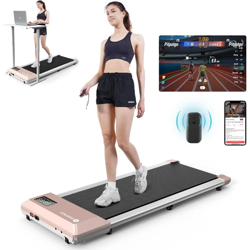 DeerRun 2024 Upgrade Treadmills for Home, Smart Raceable Powerful Quiet Walking Pad Treadmill, Remote Control & Smart App