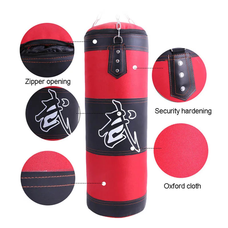 Punch Sandbag Heavy Boxing Punching Bag with Ceiling Hook Steel Chain Fitness Training MMA Kickboxing Muay Thai Karate Taekwondo