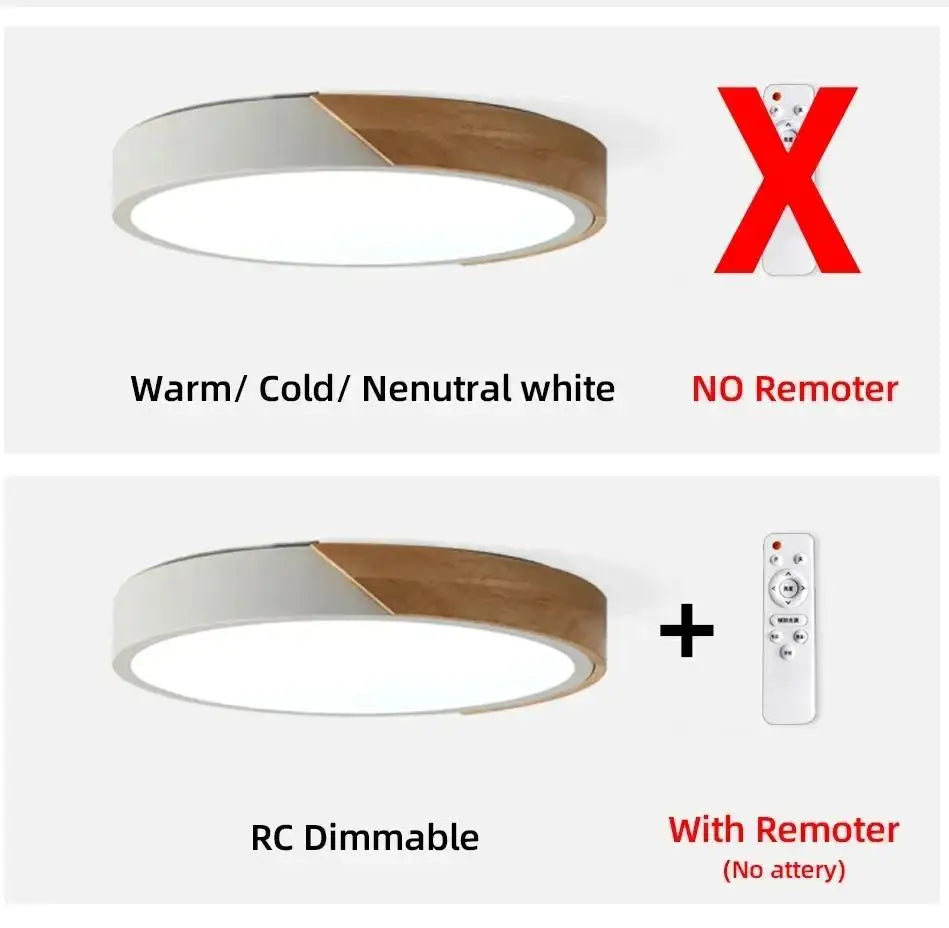 LED Modern  Ceiling Light  Ultra Thin Lighting Surface Mount Wood Lamp Fixture Living Room Home Decor Balcony