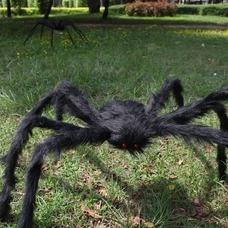 Halloween Big Plush Spider Horror Halloween Decoration Party Props Outdoor Giant Spider Decor 30-200cm Black Spider Plush Toys