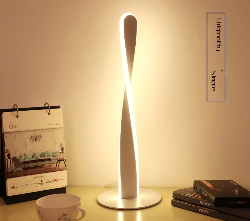 Modern LED decor Aluminum Floor Lamp for Living Room Bedroom Remote Dimming Acrylic Spiral Shape indoor Stand lighting