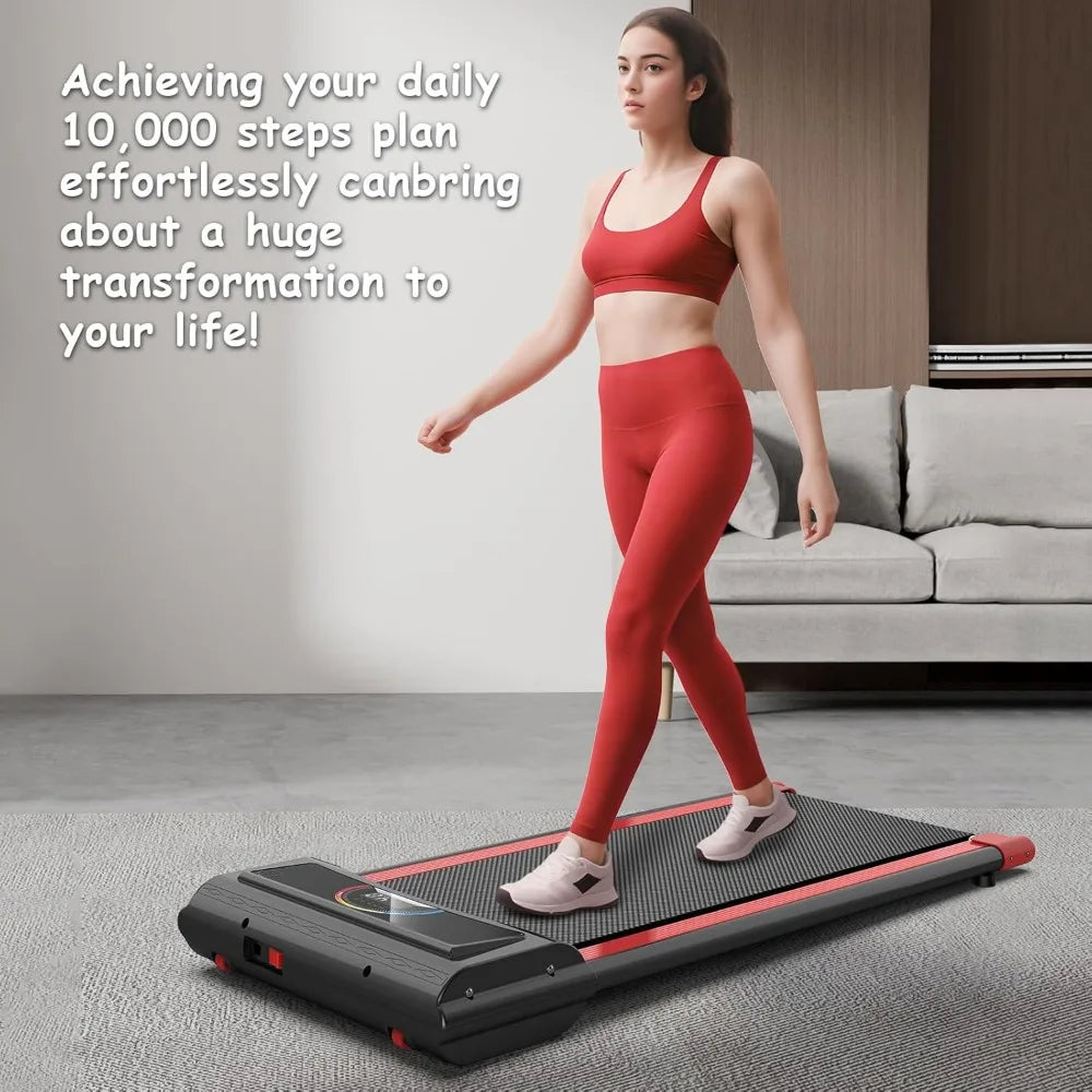 Treadmills Walking Pad,Max 2.5 HP Portable Under Desk Treadmill,265LBS Capacity Installation-Free ,Remote Control LED Display