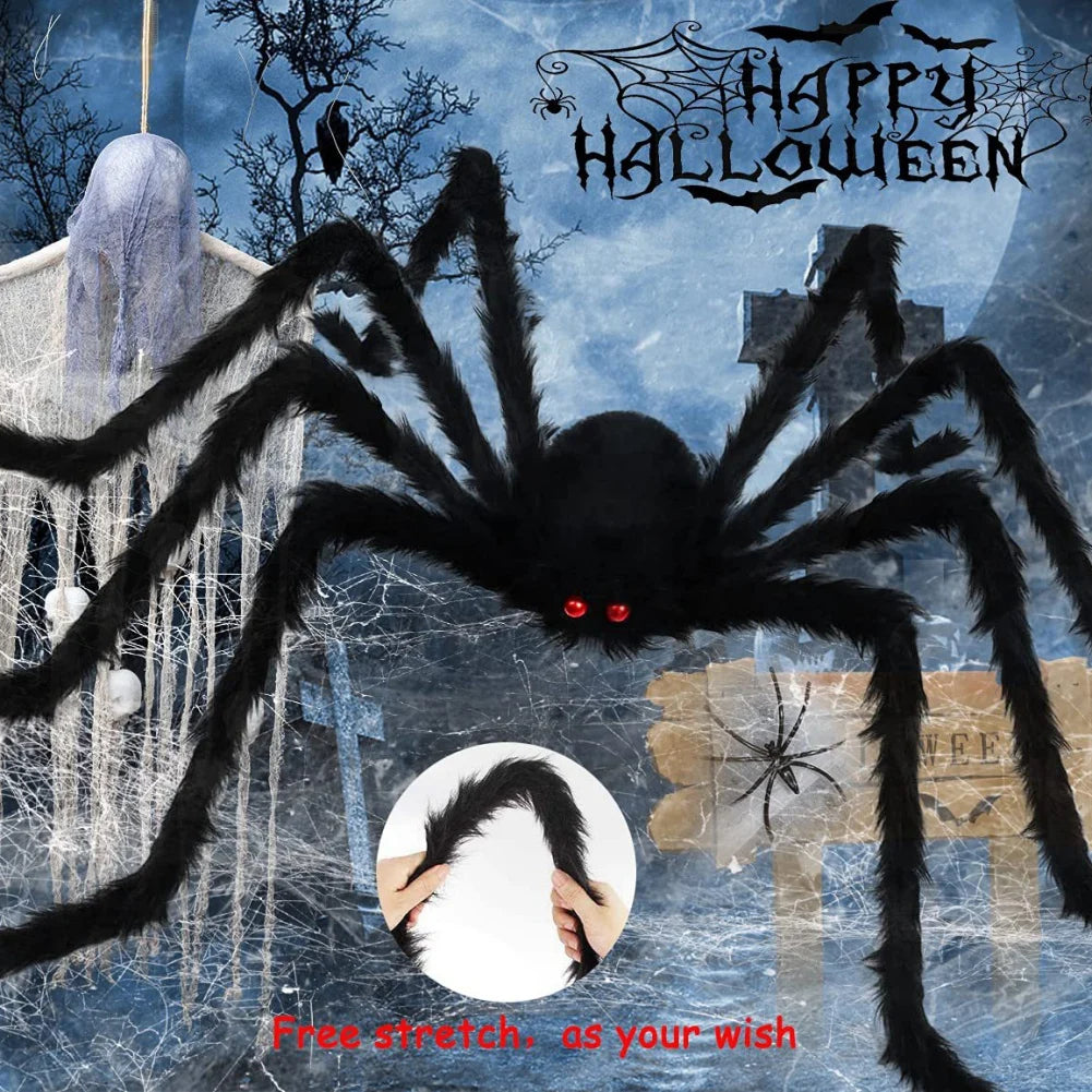 Light-up Spider Halloween Decoration,Big Lighted Spider for Scary Halloween Outdoor Indoor Yard Home Party Haunted House Décor