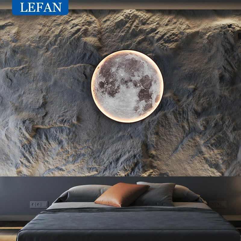 Modern minimalist moon wall lamp creative mural living room background wall decoration lamp art bedside wall light