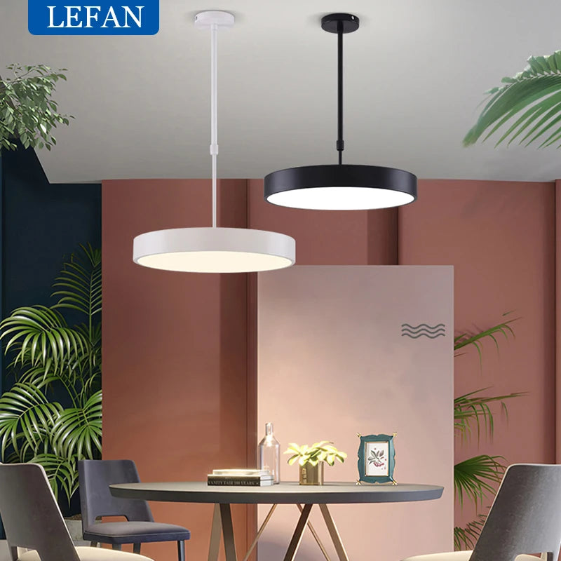 Modern simple led round ceiling lamp restaurant study clothing store shop office lamp creative personality chandelier