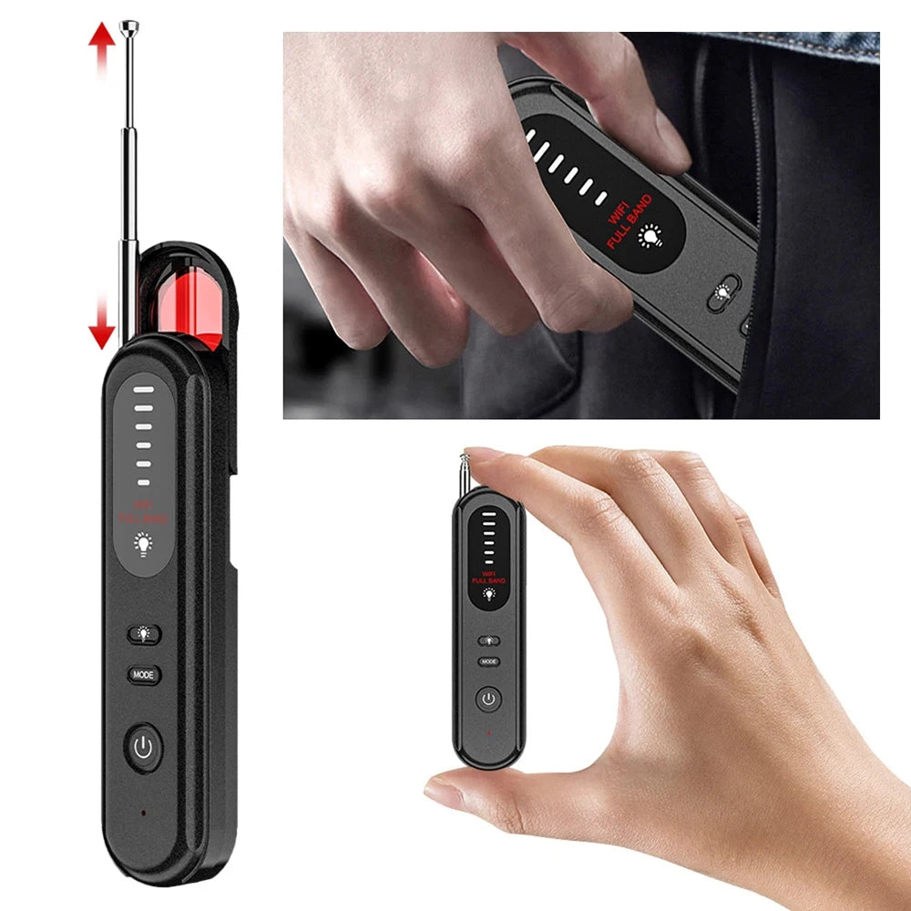 Hidden Camera Detector Anti-Spy Car GPS Tracker Listening Device Bug RF Wireless All Signal Scanner Gadget Security Protection