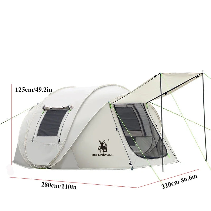 One-touch Tent for 3-4 People Automatic 1-person Outdoor Camping Waterproof Ultralight 4 Seasons Pop-up Shelter Campaign House