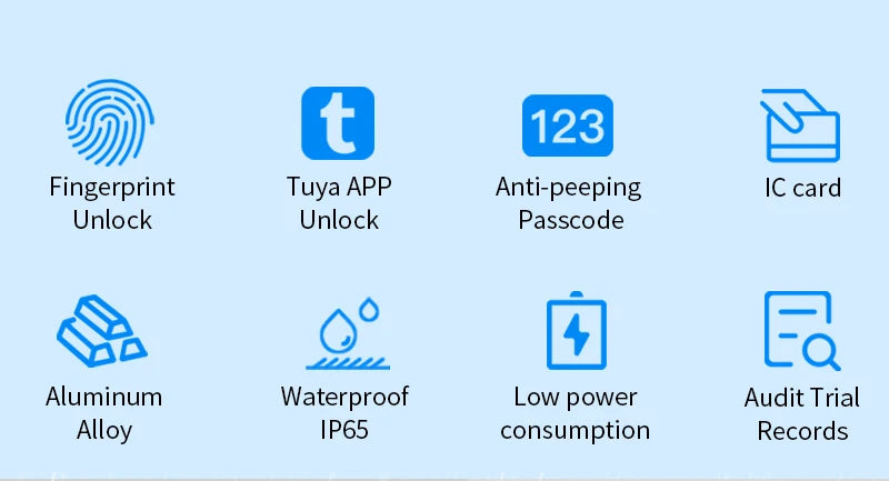 Tuya Smart Life App or TTLock APP Outdoor Waterproof Key Safe Box Security Fingerprint Password Storage Lock Key Box Anti-theft