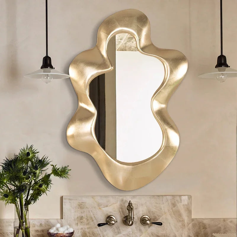 Vintage Decorative wall mirrors luxury Jeweler Handicraft Aesthetic Irregular bathroom mirror Led miroir mural	home decor	GY50DM