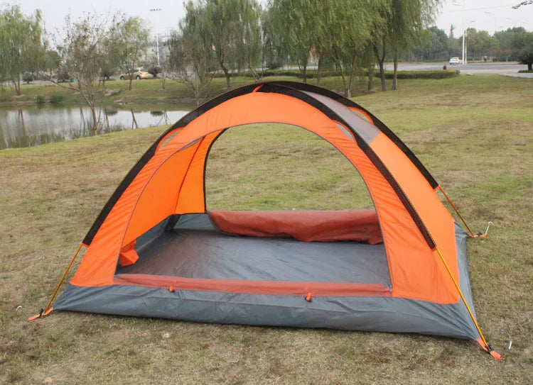 Flytop 2-3Persons 4Seasons Skirt Tent Camping Outdoor Double Layers Aluminum Pole Anti Snow Travel Family Ultralight Tourist