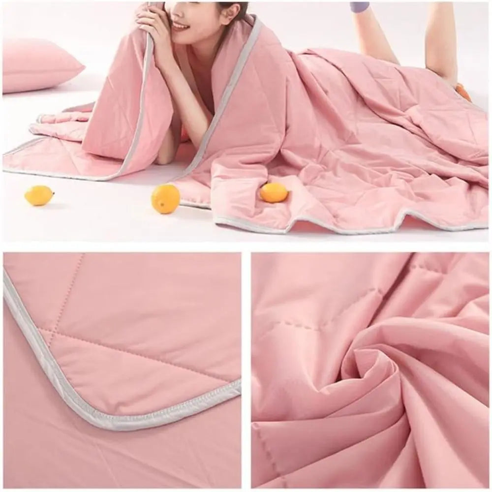 New Double Sided Cooling Blanket Cold Effect Breathable Conditioning Quilt Skin-Friendly Solid Color Cooler Quilt