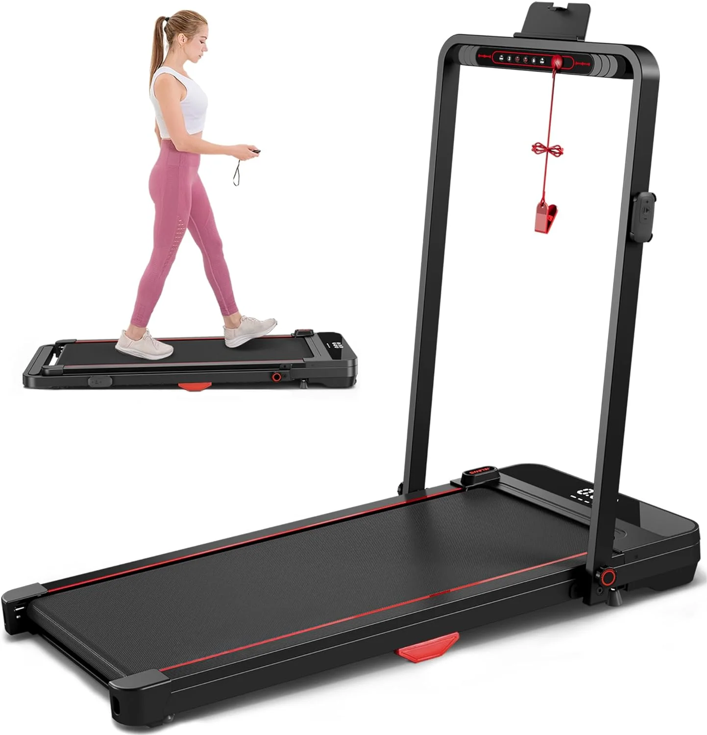 Treadmill, Walking Pad, Folding Treadmill with LED Display, Portable Treadmill for Home/Office with 265lbs Weight Capacity