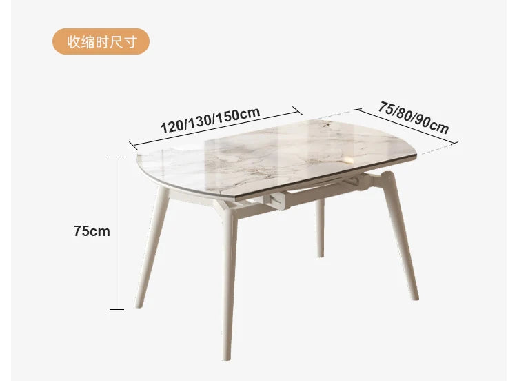 Design Slate Kitchen Tables Luxury Round Extendable Simple Dining Table Nordic Retro Tavoli Da Pranzo Small Furniture HD50CZ