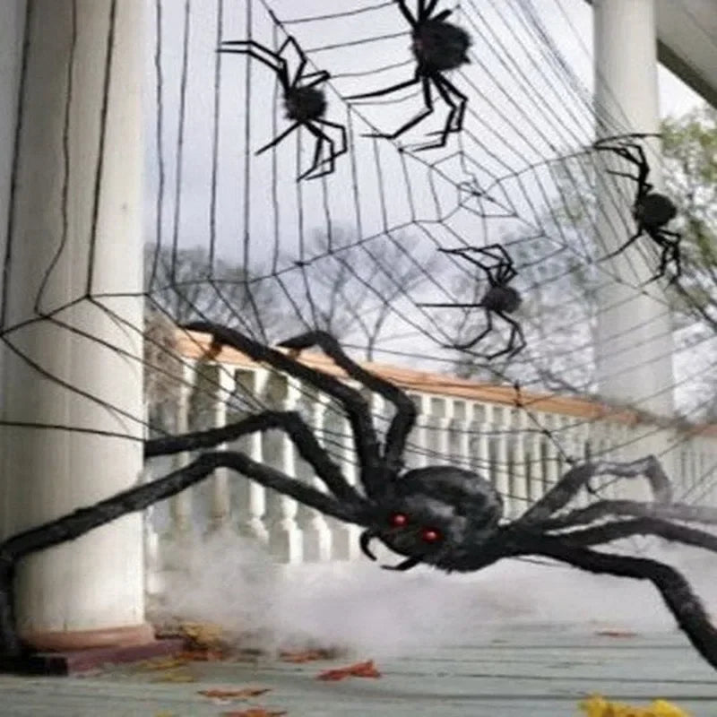 Halloween Big Plush Spider Horror Halloween Decoration Party Props Outdoor Giant Spider Decor 30-200cm Black Spider Plush Toys