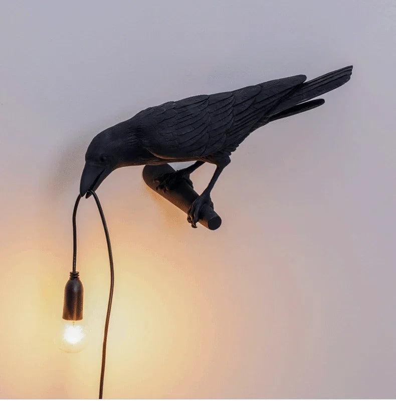 Resin Lucky Bird Crow Wall Lamp Table Lamp Night Light Bedroom Bedside Living Room Wall Lamp Home Decoration