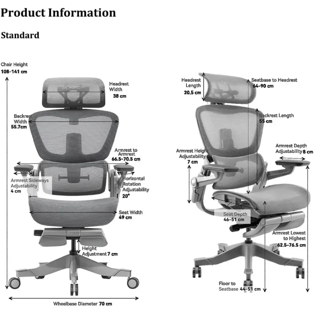 Pro V2 High Back Ergonomic Office Chair with Built-in Leg Rest, Foldable Design, Flip Up Arms, Suitable as Home Office Chair