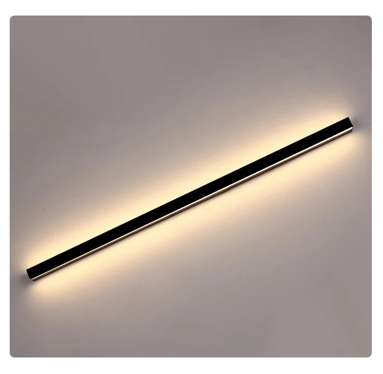 Wall lamp bedroom bedside Lights nordic decorative luminaires line minimalist light long strip black background wall light Room