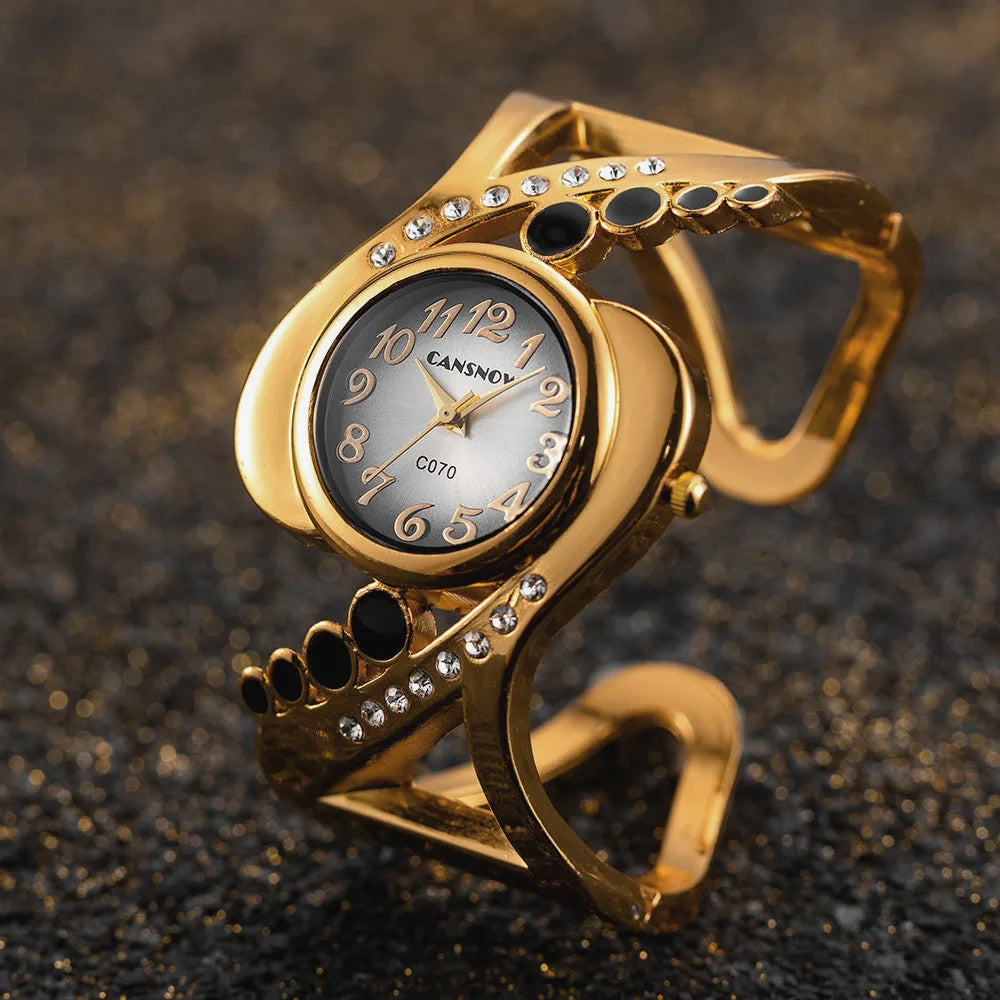 Elegant Bangle Quartz Wristwatch