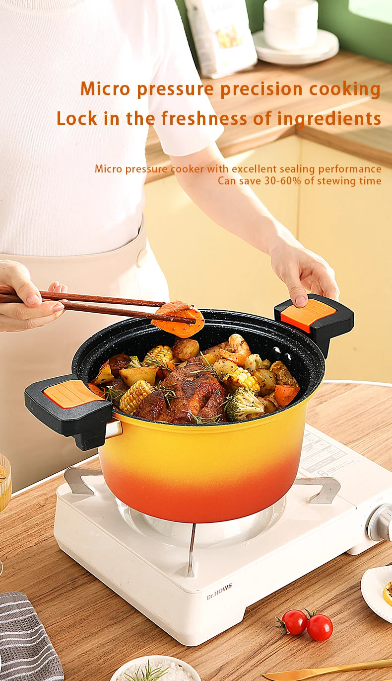 KSISE Brand Authentic Micro-Pressure Soup Pot & Cooking Pot - Non-Stick, Easy-to-Clean, Versatile, High-End, Stylish Cookware