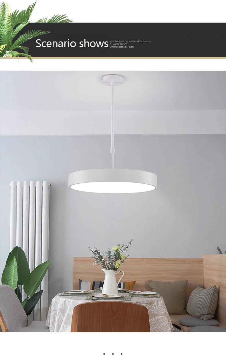 Modern simple led round ceiling lamp restaurant study clothing store shop office lamp creative personality chandelier