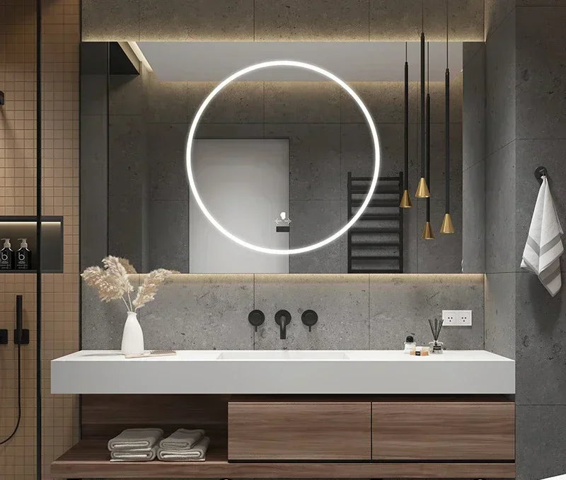 Modern Wall-Hung Vanity Combo with Mirror Light