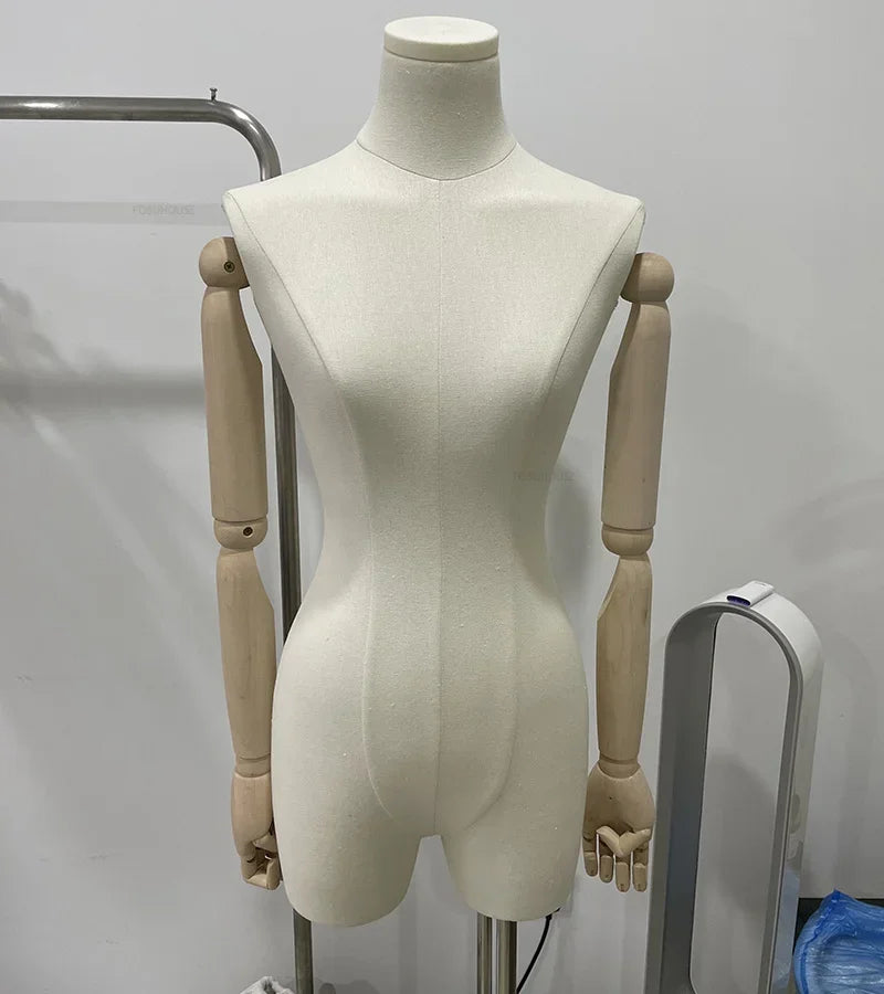 Korean Mannequins with Metal Base Half-length Mannequin for Women's Clothing Store Window Display Stand Commercial Model Props