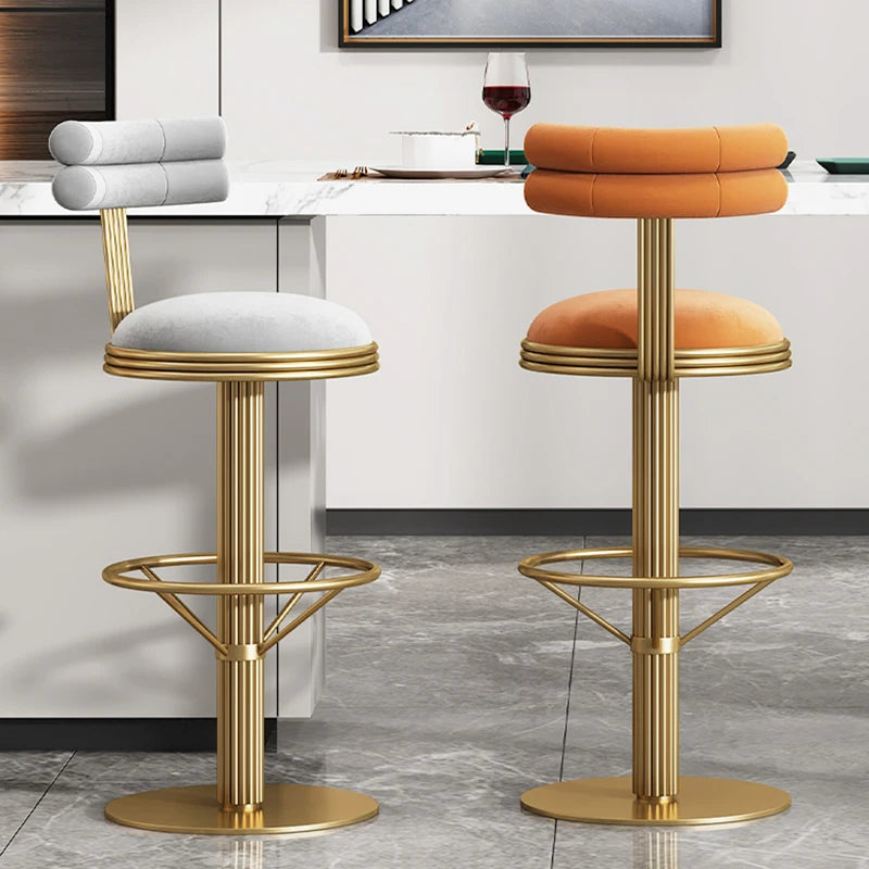 Dining Cafe Bar Stool Home Luxury Reception Modern Metal Chair Banquet Design Tall Bancos Para Barra Furniture Counter TD50DC