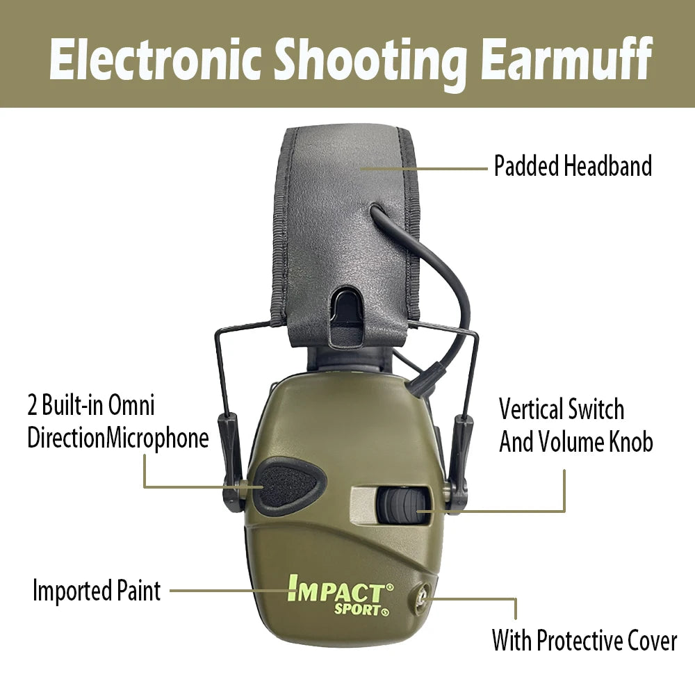 Impact Sport Electronic Shooting Earmuff Bracket Headset Anti-noise Ear Protector Sound Amplification Tactical Hear Protector