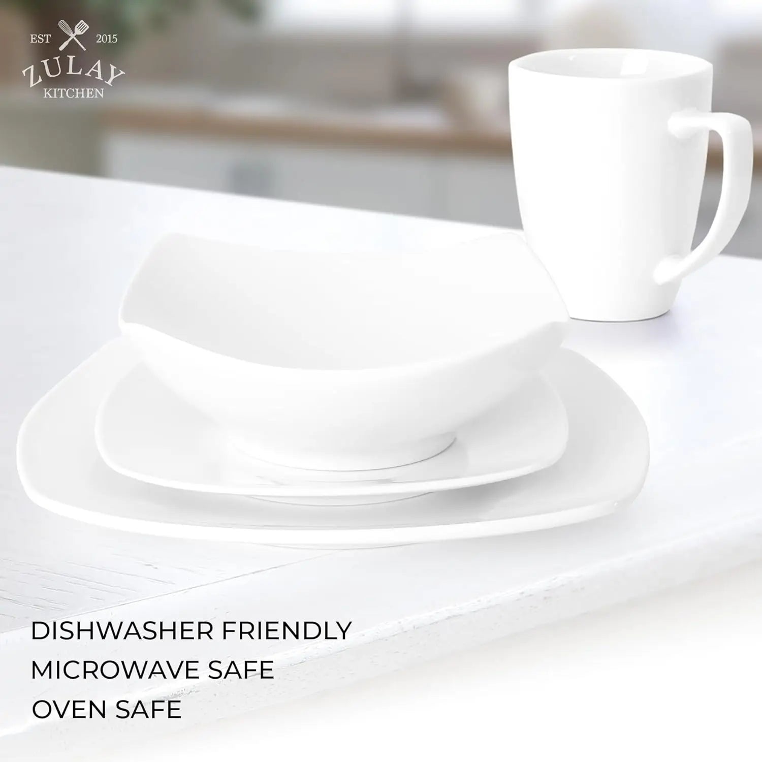 16-Piece Dinnerware Set for 4 - Premium Quality Porcelain Dishes Set - Dishwasher Safe, Microwave Safe Plates