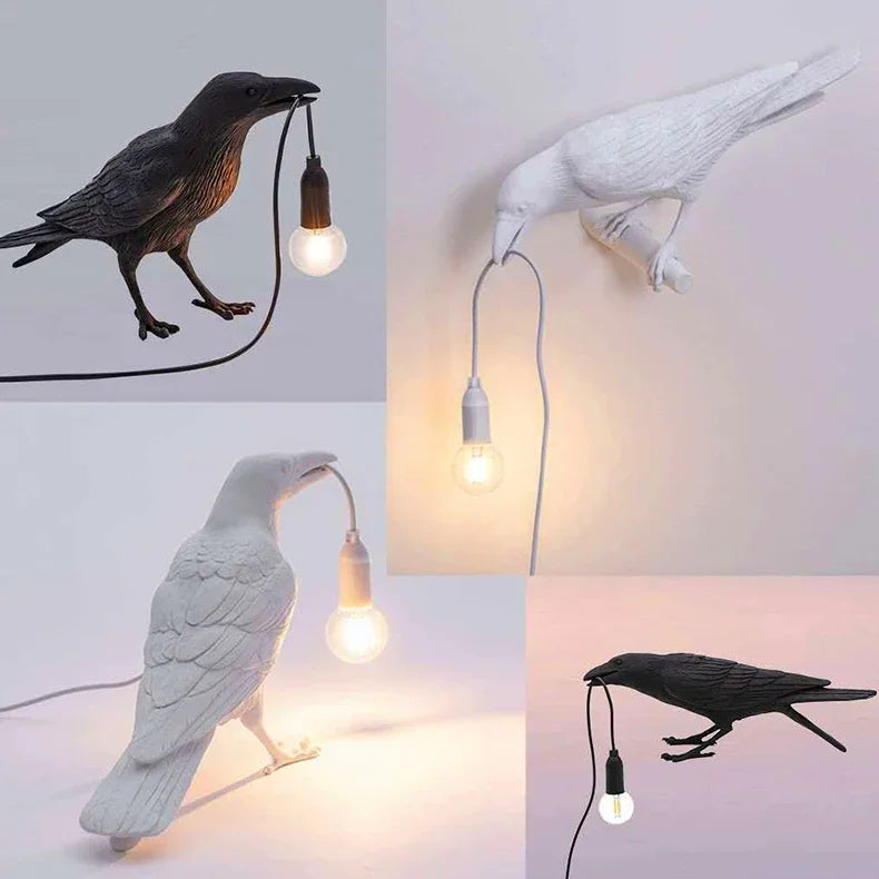 Resin Lucky Bird Crow Wall Lamp Table Lamp Night Light Bedroom Bedside Living Room Wall Lamp Home Decoration