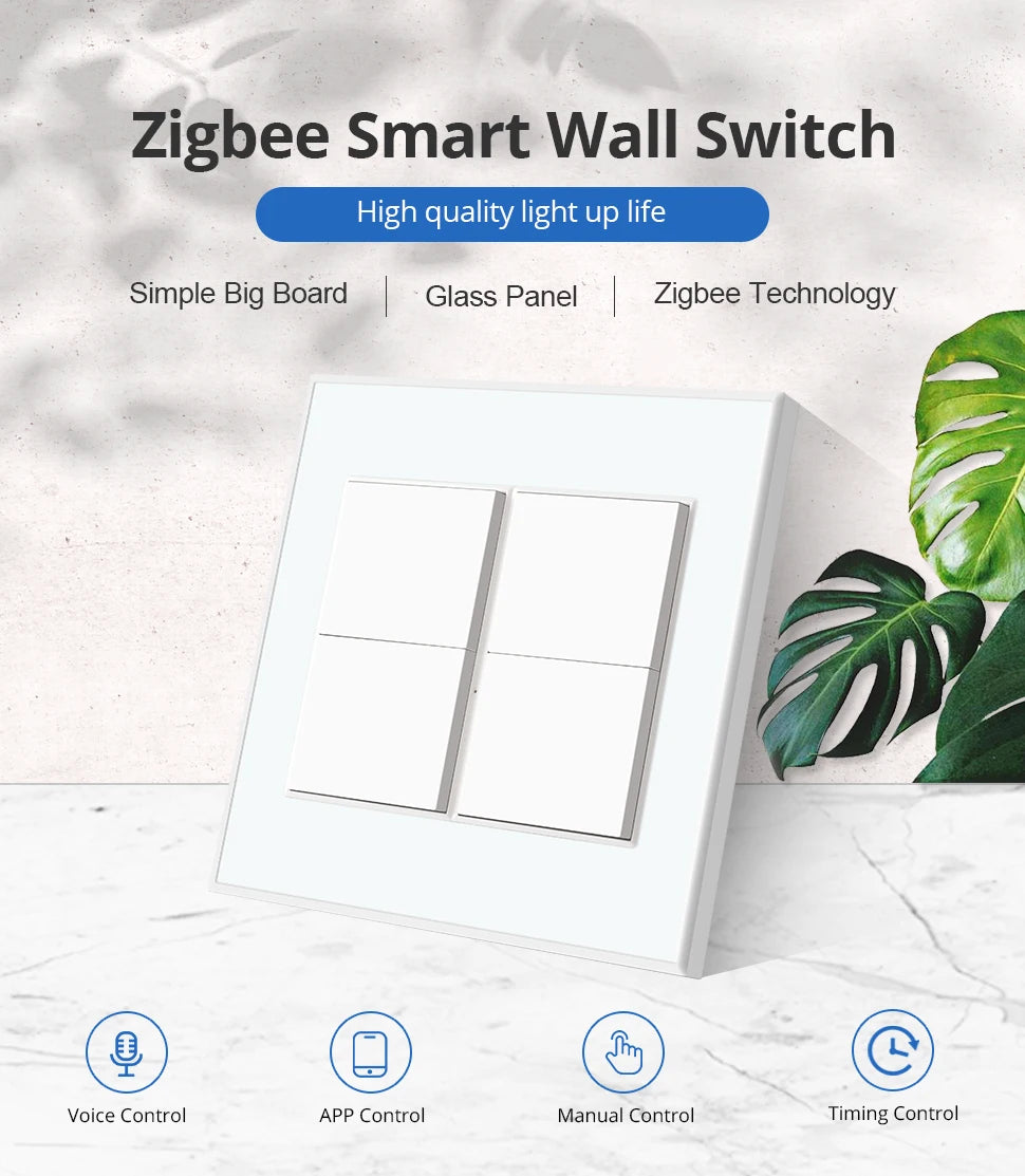 Zemismart Tuya Zigbee Smart 1 2 3 4 6 Gangs Light Switch Brazilian Wall Interrupter Alexa Google Home Smart Life App Control