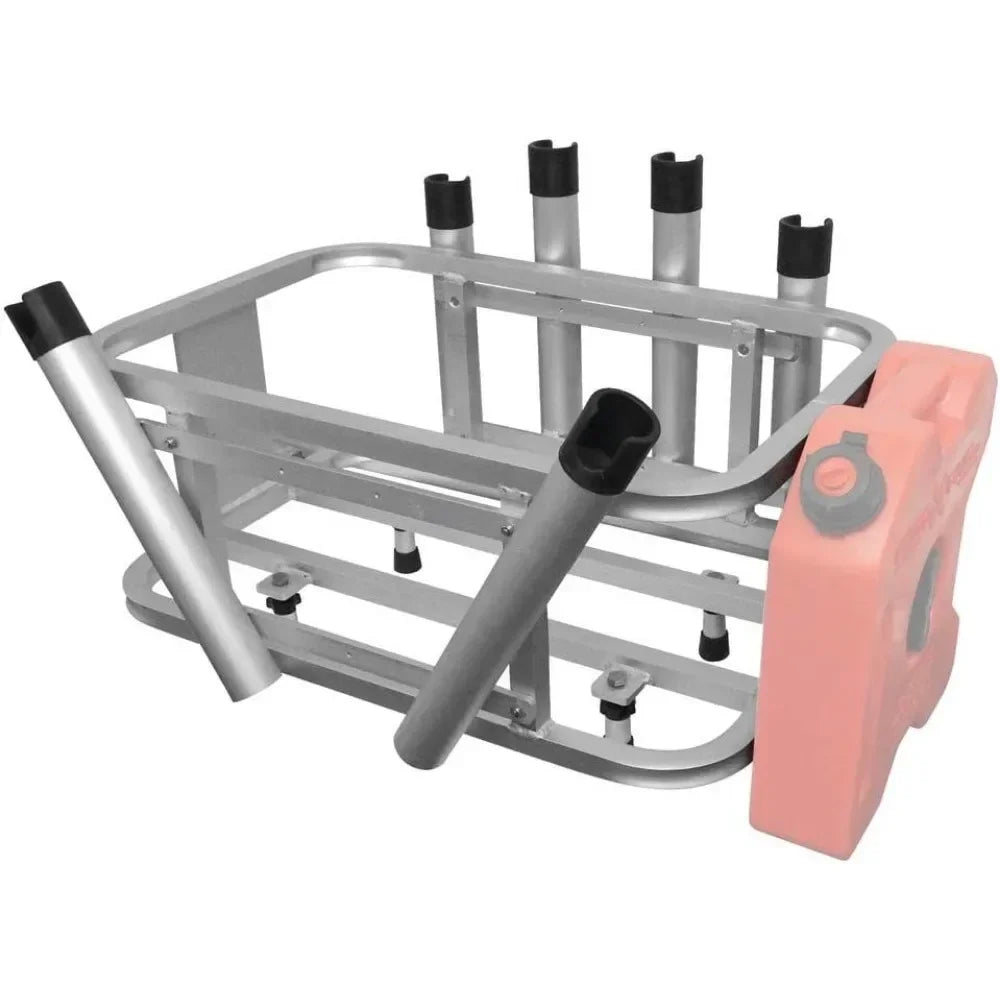 Extreme Max Jet Ski PWC Fishing Rod Rack and Cooler Combo - Compatible with RotoPax Fuel Can Mounts