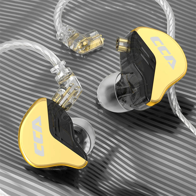 CCA CRA+ Luxury Gold Metal Wired Earphone Music Bass HiFi In Ear Headset With Microphone Game Phone Sport Earbuds Headphones