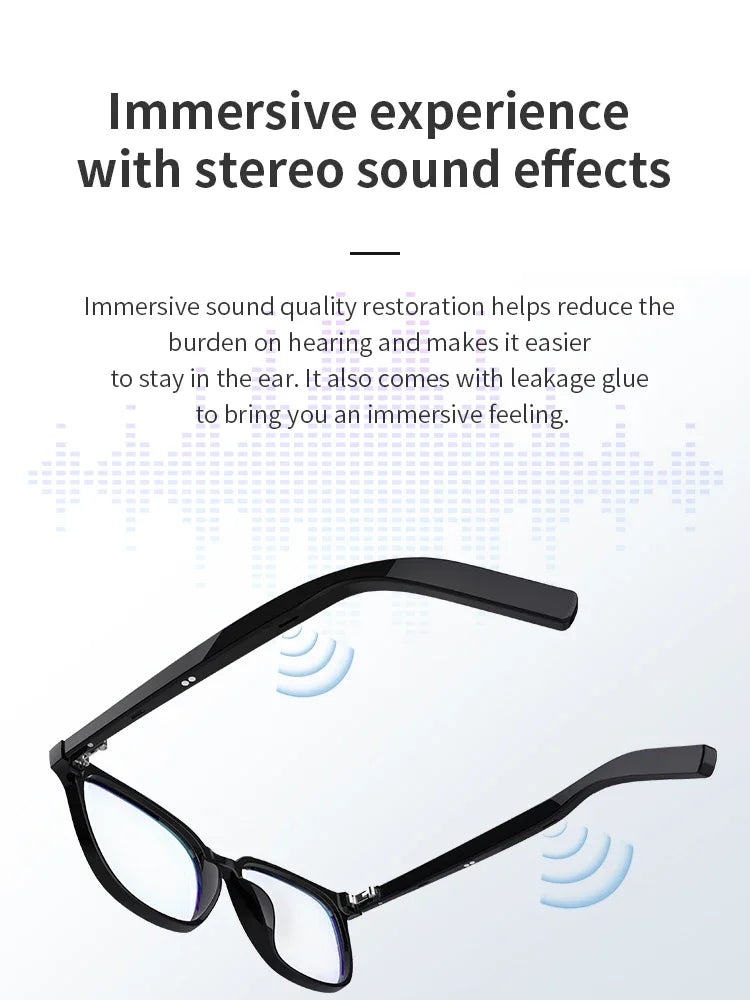 Camera Smart Glasses Bluetooth Call Voice Assistant Listen Music Glasses Smart Sports Polarized Sunglasses Anti-Blue Eyeglasses