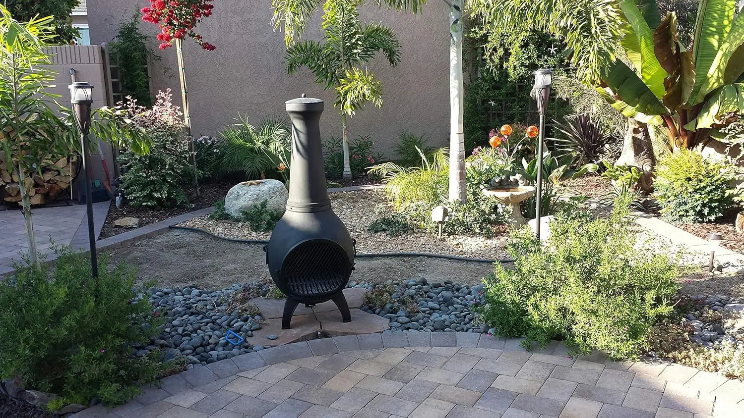 Freestanding Outdoor Chiminea with Cooking Grate