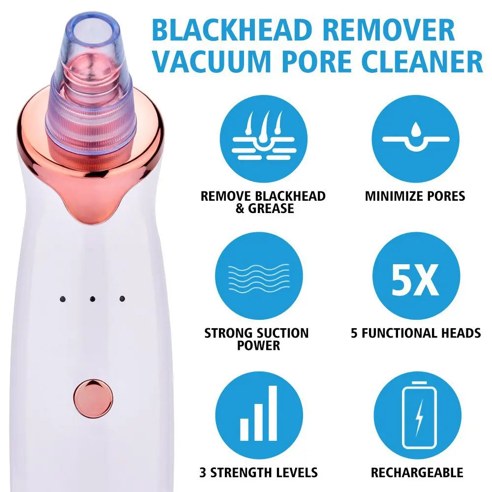 Blackhead Remover Vacuum Suction Pore Cleaner Acne Extractor Acne Comedone Whitehead Pimple Removal Spot Cleaner Skin Care Tool